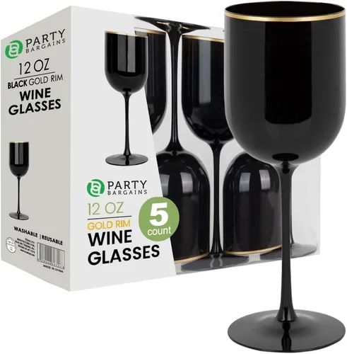 Vista 33 de PARTY BARGAINS Copas de vino de plástico desechables de 12 onzas, resistentes a las roturas, sin BPA, para bodas, eventos y entretenimiento al aire
