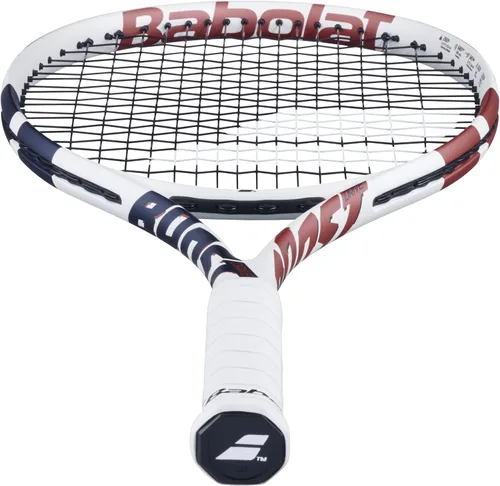 Vista 5 de Babolat Boost Drive - Raqueta de tenis con cuerda (blanco) - Añade una bolsa opcional, pelotas de tenis y agarres