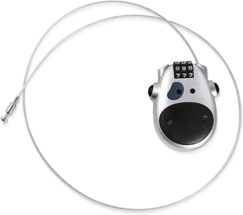 Vista 7 de Candado de cable para snowboard: Cable de acero retráctil de 29.5 pulgadas - Candado para bicicleta, casco, equipaje, cochecito, viaje y mini esquí
