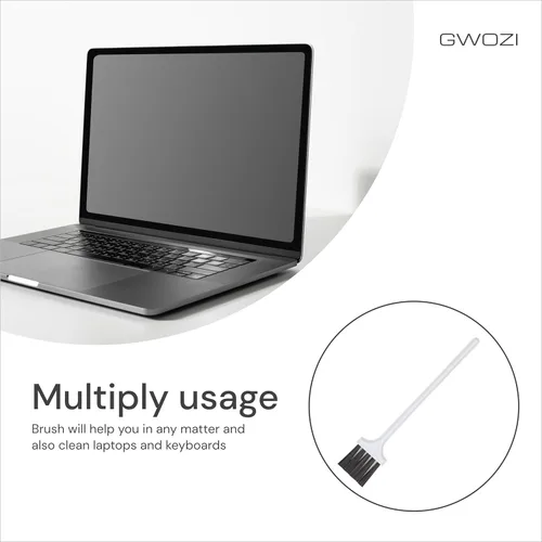 Vista 4 de Cepillo de plástico pequeño de limpieza para exprimidor, máquina de café, juego de 2 cepillos antiestáticos para computadora y portátil, limpiador