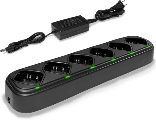 SAMCOM FPCN10A - Cargador de batería de 6 vías para radios bidireccionales FPCN10A, Walkie Talkies para adultos, base de carga de seis vías, banco a