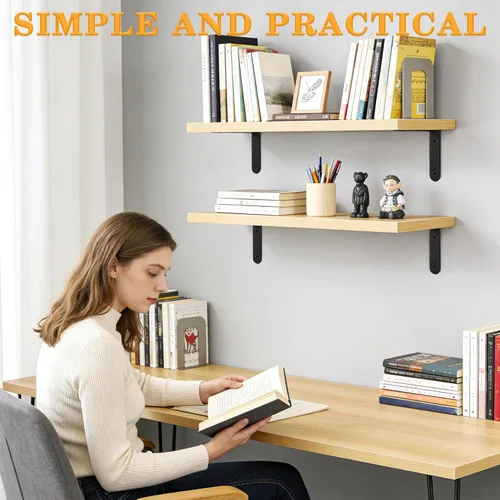 Vista 3 de Alise Soportes Flotantes para Estantes, Soportes en L para Estantes de Servicio Pesado, Soportes de Estantería de Acero Inoxidable, Escuadra Angular