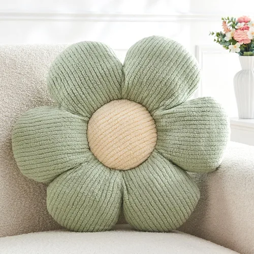 Vista 11 de Almohada en forma de flor rosa, cojín de suelo de 13.7 pulgadas, cojín de flor para sofá, sofá cama, almohada suave de margarita, cojín decorativo