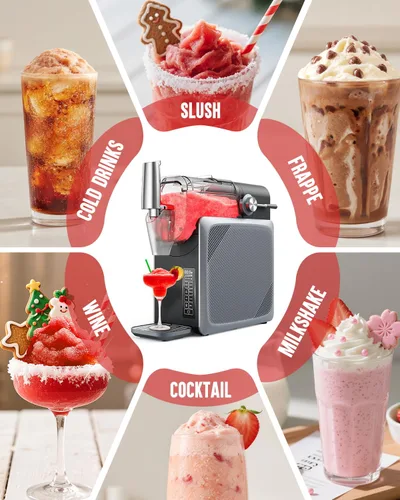 Vista 8 de Máquina de Granizado Sin Necesidad de Hielo 68oz, Máquina de Granizado para el Hogar con Pantalla LED y 5 Modos Preestablecidos, Auto-Limpieza