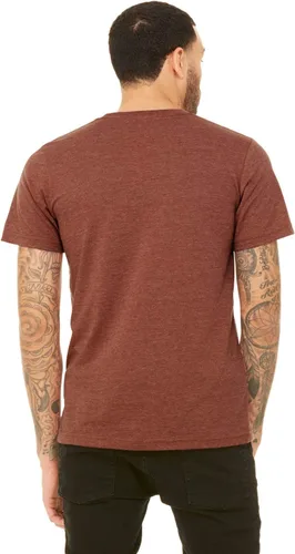 Vista 2 de Camiseta lisa de manga corta unisex, jaspeada (3001CVC) de Bella, 3001C, M, Arcilla jaspeada