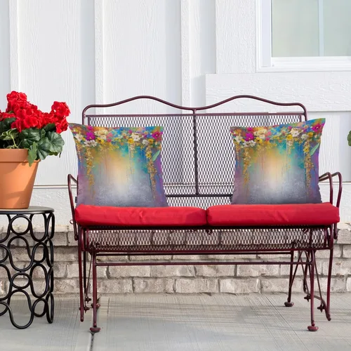 Vista 4 de Swono Juego de 2 fundas de almohada decorativas con flores de hiedra, fundas de almohada de flores abstractas con flores de granja para sofá, cama