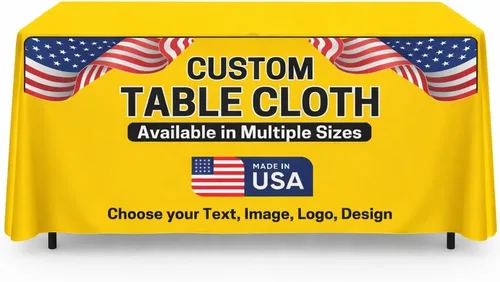 Vista 29 de DreamController Camino de mesa personalizado de 12 x 72 a 36 x 72 pulgadas con logotipo, imagen o texto empresarial, camino de mesa personalizado