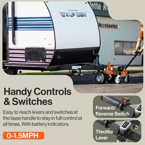 Vista 5 de SuperHandy Dolly de remolque eléctrico 3600LBS Peso máximo del remolque 600LB Peso máximo de la lengua DC 24V 800W 7Ah con soporte de enganche
