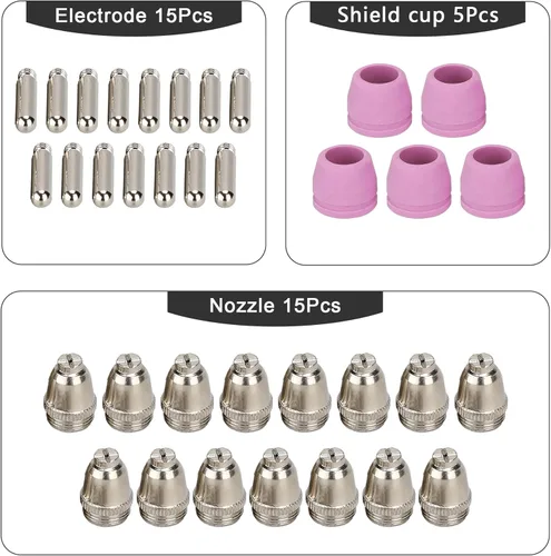 Vista 3 de bestarc Kit de boquillas de punta de antorcha de corte de consumibles para cortador de plasma AG60P 35pcs para BTC500DP, BTC650DP