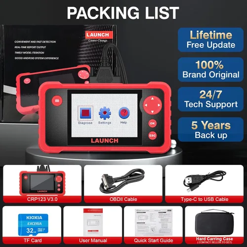 Vista 8 de LAUNCH Escáner CRP123 V3.0 Elite OBD2,Transmisión SRS del ABS del motor,3