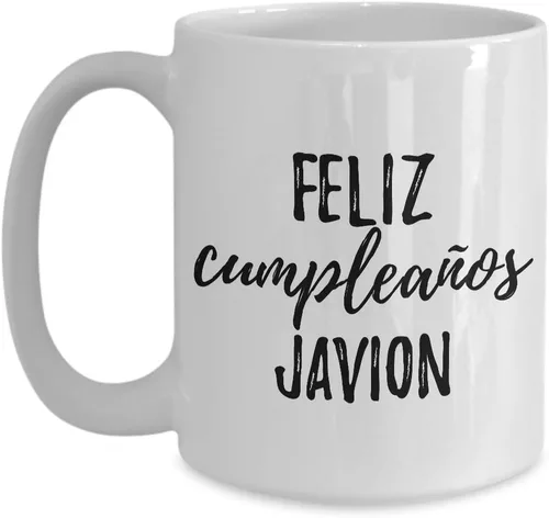 Vista 9 de Feliz Cumpleanos Javion Mug Spanish Happy Birthday Personalized Name Gift Coffee Tea Cup 11 oz