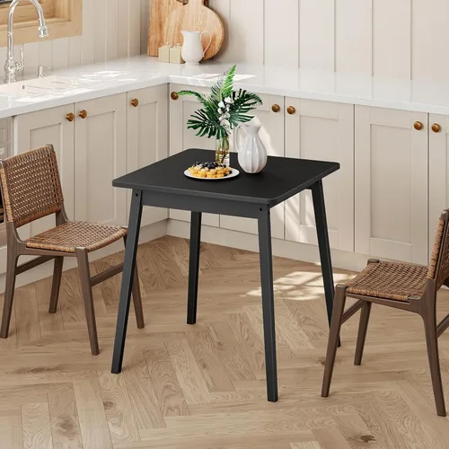 Vista 3 de Mesa de Comedor de Bambú HOOBRO, Mesa de Comedor Cuadrada para 2, Mesa de Cocina de 27.6" para Espacios Pequeños, Mesa de Escribir, Fácil de Montar