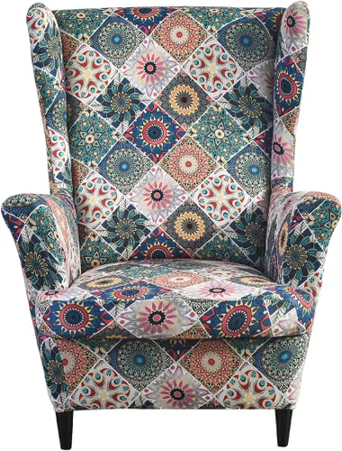 Vista 37 de Eco-Ancheng Funda para silla Wingback, 2 piezas, respaldo de ala, fundas de elastano para sillón con respaldo de ala, fundas para sillón con parte