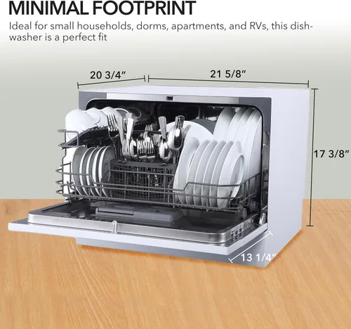 Vista 4 de Whynter CDW-6831WES Energy Star Encimera Portátil 6 cantidad de cubiertos LED, Blanco