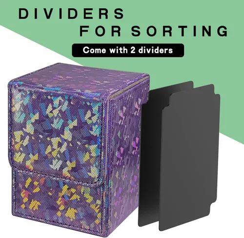 Vista 6 de Dmoicols 4 Paquetes Caja de Mazos de Cartas Contiene 400+ Cartas con Fundas Individuales, Caja de Almacenamiento de Cartas de Material Láser