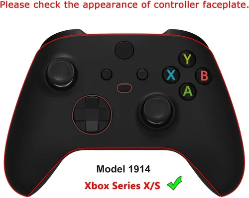 Vista 2 de eXtremeRate Full Set Shell Buttons for Xbox Series X & S Controller, Cherry Blossom Whisper Custom Replacement Side Rails Grips Front Back Plate