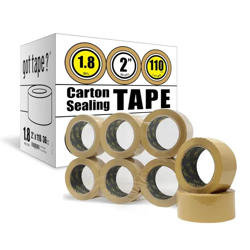 Vista 13 de 36 rollos 1,8 mil Industrial Shipping – Cajas de Cartón multiuso Sellado cintas 2" X 110 yds (330 ft) café ct-18 – 2110-b