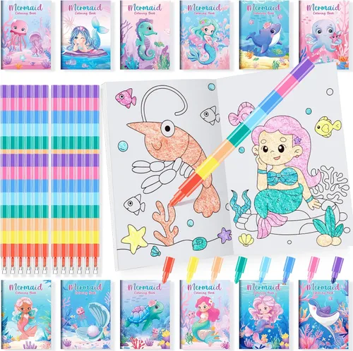 Vista 10 de BenLouis 24 mini libros para colorear de héroe para niños con 24 crayones apilables, recuerdos de fiesta de héroes, libros de actividades a granel
