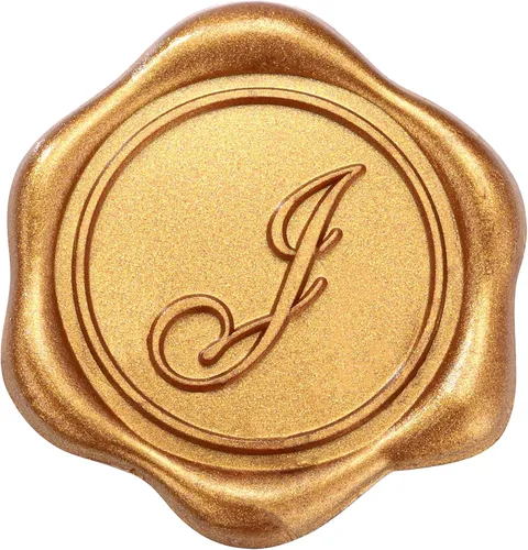 Vista 20 de Yoption Calcomanías para sello de cera con inicial H, paquete de 100 calcomanías autoadhesivas de oro antiguo para bodas, fiestas, cumpleaños