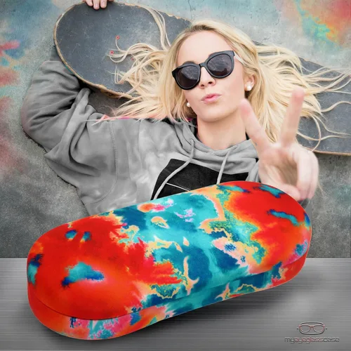 Vista 2 de Women Glasses Case, Hard Shell Eyeglass Holder, Protective with lip for easy openning with drawstring pouch and cloth