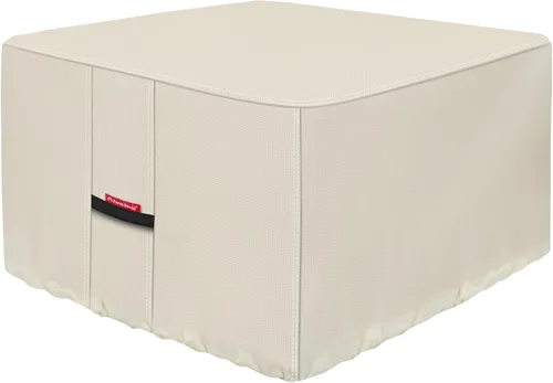 Porch Shield Funda para hoguera, impermeable, 600D, resistente, cuadrada, para patio, color beige, 28 x 28 pulgadas
