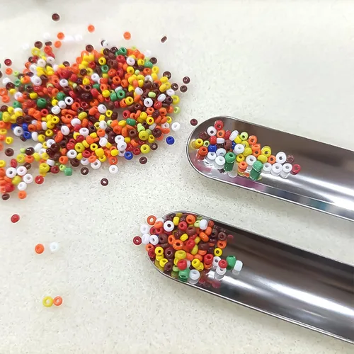 Vista 7 de Cucharas de acero inoxidable para cuentas de acero inoxidable, 2 cucharas de joyería para perlas, piedras preciosas para recoger cuentas