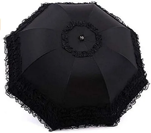 Vista 2 de zmgmsmh Paraguas de viaje plegable compacto resistente a los rayos UV sombrilla de encaje de princesa para mujeres y niñas