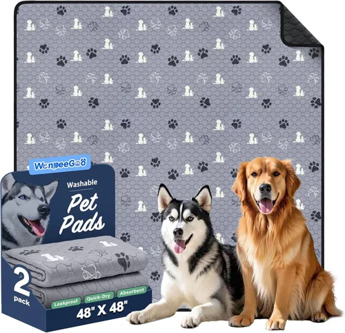 Vista 23 de WanpeeGoo Almohadillas lavables para orina para perros, paquete de 4 almohadillas absorbentes reutilizables para entrenamiento de perros