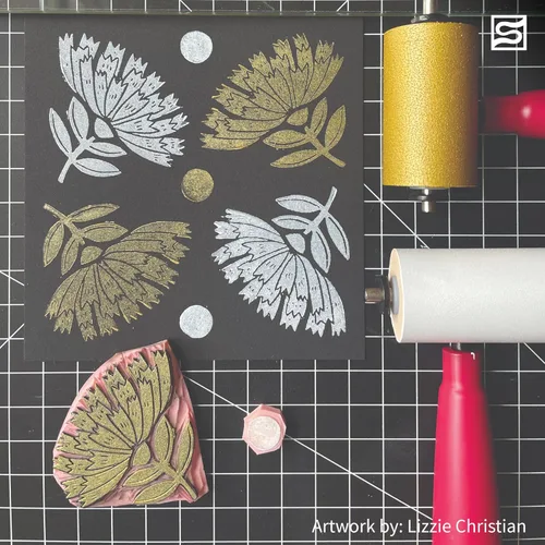 Vista 9 de Speedball 3470 Water-Soluble Block Printing Ink Starter Set – 6 Bold Colors with Satiny Finish - 1.25 FL OZ Tubes, Multicolor