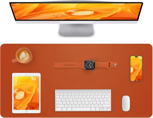 Vista 15 de Almohadilla grande para escritorio, alfombrilla para mouse, tapete para escritorio de oficina, protector de escritorio de piel sintética