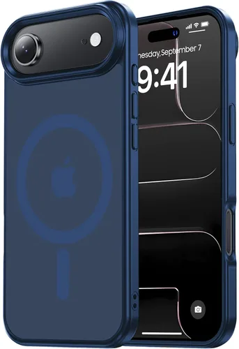 Vista 145 de Tigowos Funda Magnética para iPhone Air Compatible con MagSafe Resistente a Caídas de 16 Pies Cubierta Trasera con Sensación de Piel Mate a Prueba