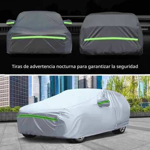 Vista 8 de La funda completa para automóvil de 6 capas es impermeable para todo tipo de clima, universal en todas las estaciones, prevención de nieve Tira