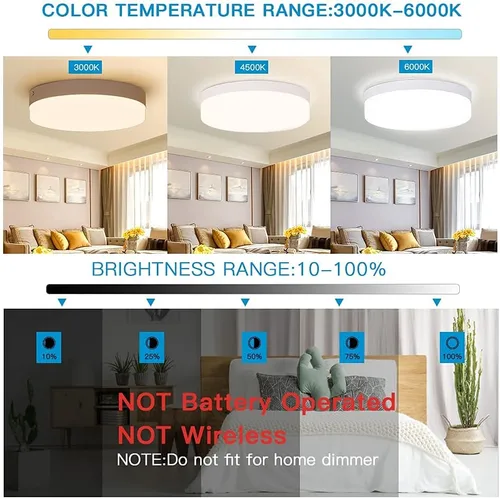 Vista 5 de DLLT - Lámpara de techo moderna regulable de 35 W con mando a distancia y 18 W regulable empotrada, lámpara de techo LED con control remoto