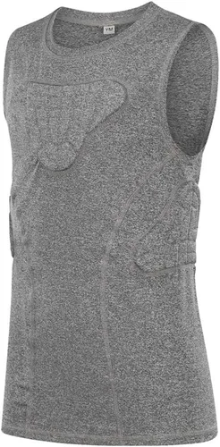 Vista 5 de TUOY Camisas de compresión acolchadas para jóvenes, protector de costillas en el pecho para fútbol, paintball, béisbol