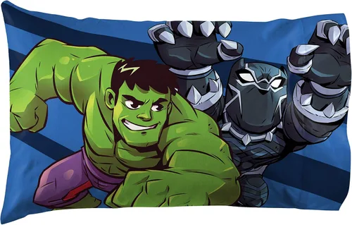 Vista 2 de Jay Franco Marvel Super Hero Adventures Charge 1 paquete de funda de almohada – Ropa de cama súper suave de doble cara para niños – Cuenta con The