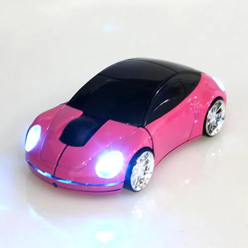Vista 4 de 2.4GHz 3D Car Shape Ratón óptico inalámbrico USB Gaming Mouse con receptor para PC portátil (rosa)