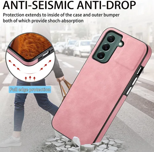 Vista 5 de Asuwish Funda de teléfono para Samsung Galaxy S22 Plus S22+ 5G con protector de pantalla de vidrio templado y funda delgada de cuero suave