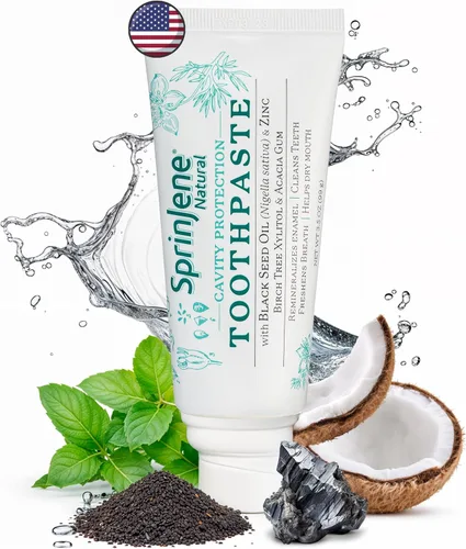 Vista 13 de SprinJene Sensibilidad natural y pasta de dientes con flúor de encías, alivio de dientes sensibles y protección de caries, pasta de dientes natural