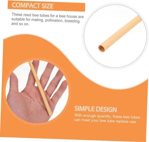 Vista 9 de Tubos de abeja de caña natural, 20 piezas, insertos de repuesto, suministros de apicultura para Bee House DIY