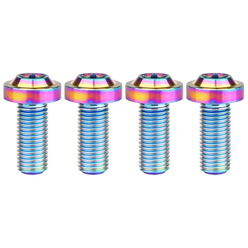 Vista 38 de M10 10 15 20 25 30 35 40 45 50 55 60 mm Tornillo de cabeza hexagonal Torx de titanio, paquete de 4 (M10x10mm, rosca de 1.25mm, plateado)