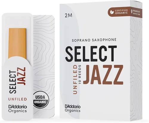 Vista 19 de D'Addario Organic Select Jazz Filed - Cañas de saxofón soprano – Cañas de saxofón – Selladas individualmente – 2 medianas, paquete de 5