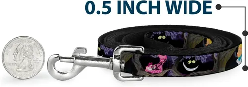 Vista 4 de Buckle-Down Correa para mascotas - Escenas de gatos de Alice & the Cheshire - 6 pies de largo - 1.5 pulgadas de ancho