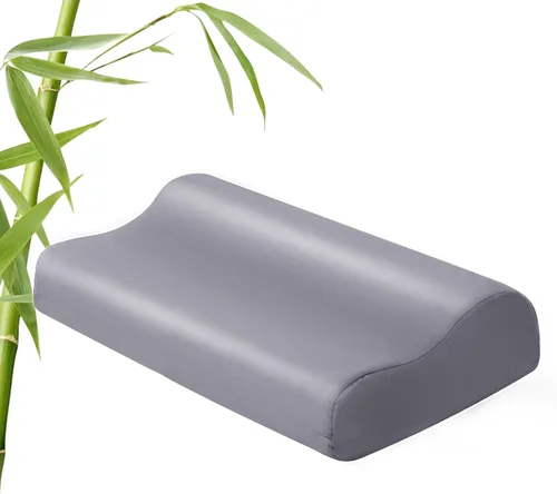 Vista 10 de Funda de almohada cervical de contorno – Rayón derivado de bambú para almohada cervical de contorno – Funda de almohada transpirable y sedosa suave