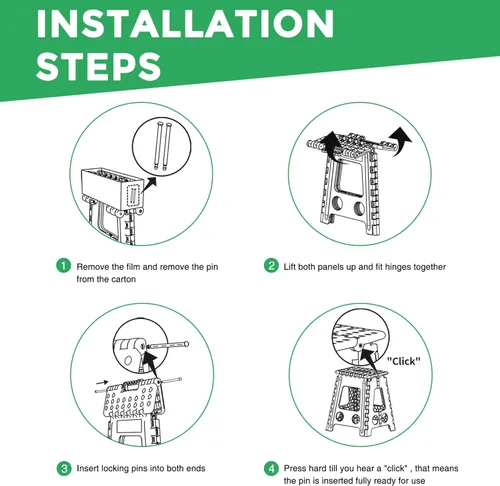 Vista 116 de Dyforce Taburete plegable de 9 pulgadas, taburete para niños, taburetes resistentes para adultos, taburetes de pie compactos, taburetes ligeros