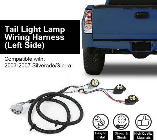 Vista 2 de PIT66 Arnés de cableado de luz trasera, controlador izquierdo compatible con Chevy Silverado 1500 1500HD 2500HD 3500 2003-2007 16531401