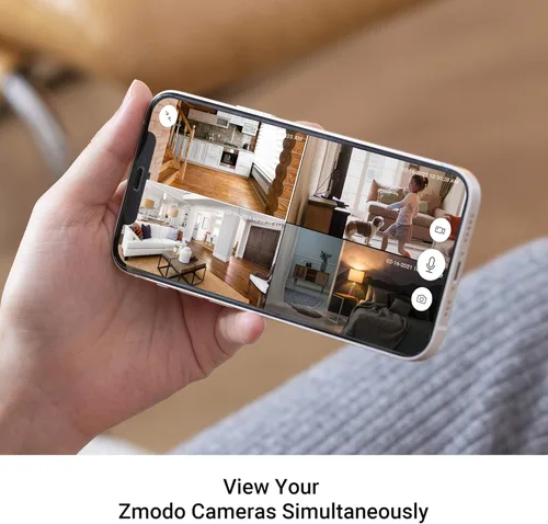 Vista 5 de Zmodo Mini Pro, cámara de seguridad WiFi enchufable 1080P, cámara inteligente interior con detección de movimiento AI, cámara de niñera