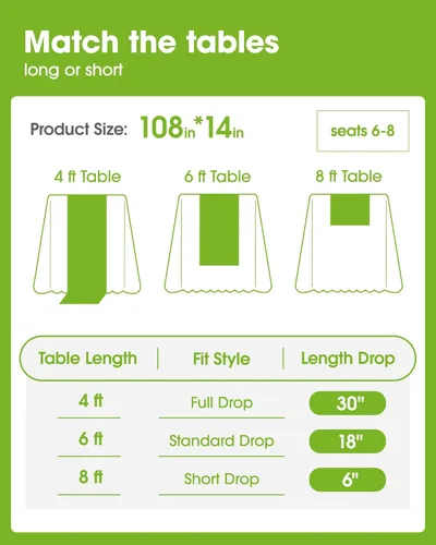 Vista 7 de Pureegg Camino de mesa de plástico negro, paquete de 10, 14 x 108 pulgadas, resistente al agua y desechable, decoración de mesa para mantel, boda