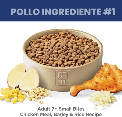 Vista 3 de Comida para perros seca para longevidad, activa, de pollo Hill´s science diet, arroz y cebada para adultos mayores de 7 años