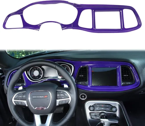 Vista 10 de Voodonala para Consolas Centrales Challenger, Cubierta Protectora del Tablero de Instrumentos para 2015-2024+ Dodge Challenger, Accesorios Azul