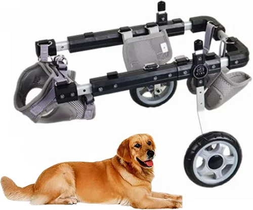 Dog Wheelchair Adjustable Pet Wheel Chair for Back Legs, 2-Wheel Dog Cart for Hind Leg, Rear Support Mobility Aid Fit Leg/Hip Weakness, Easy to